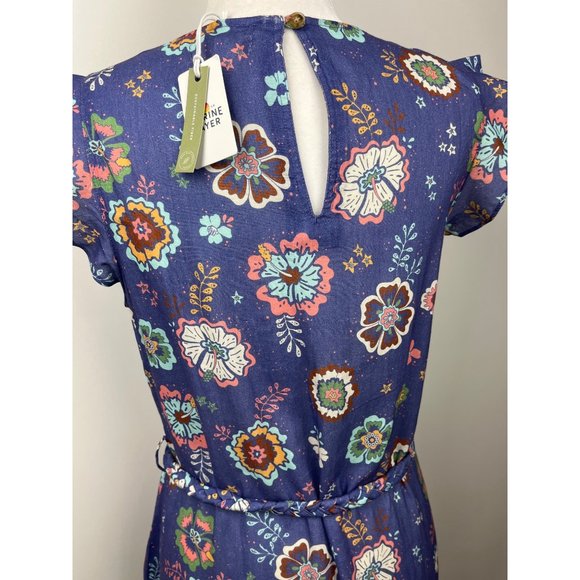 MARINE LAYER LANEY MINI DRESS SIZE SMALL NWT RUFFLE TIE - Picture 8 of 10